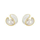 Luxury White Opal Earrings with Pearls in Gold