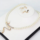 Natural Pearl Necklace + Earrings Set