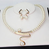 Natural Pearl Necklace + Earrings Set
