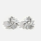 Elegant and exquisite opal petal circle stud earrings in gold