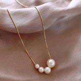 Gold freshwater pearl necklace