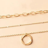 Vintage gold layered chain & pendant necklace