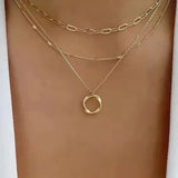 Vintage gold layered chain & pendant necklace