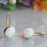 Vintage opal stone gold earrings