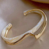 White Opal Elegant Golden Bracelet