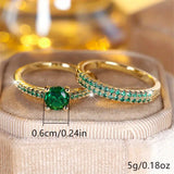 Serena Emerald Duo Ring Gold Set