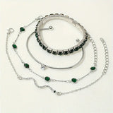 Green Gemstone Bracelet Set