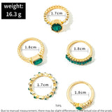 Zarina Exquisite Emerald Gold Ring Set