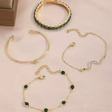 Green Gemstone Bracelet Set