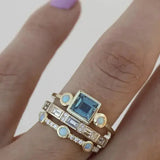 Vintage blue crystal ring